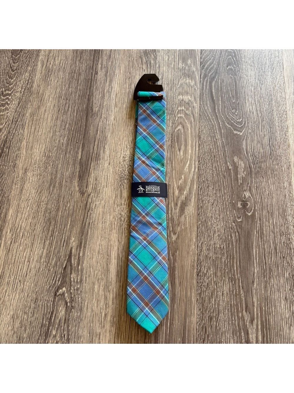 Original Penguin Men's Blue Plaid Tie NWT